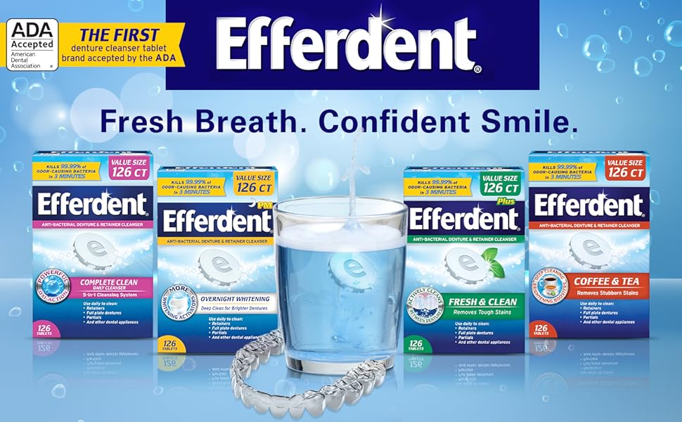 Efferdent Fresh Breath. Confident Smile