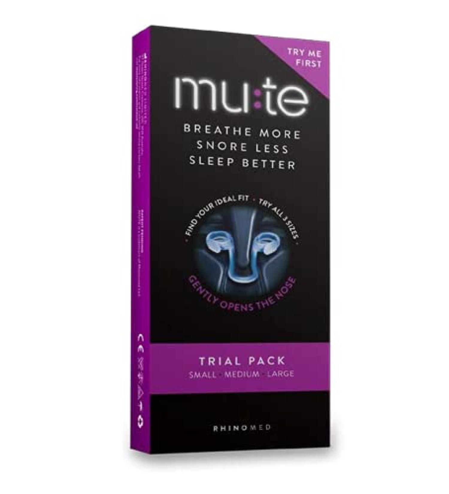 Rhinomed Mute Nasal Dilator for Snore Reduction - Anti-Snoring Aid - Improved Airflow - Comfortable Nose Vents - Trial Pack - Buy Online on GoSupps.com