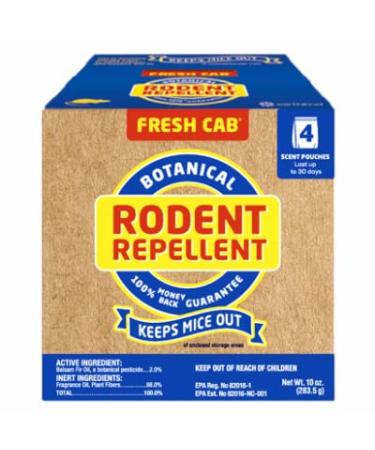 Fresh Cab Botanical Rodent Repellent - Environmentally Friendly, Keeps Mice Out, 4 Scent Pouches