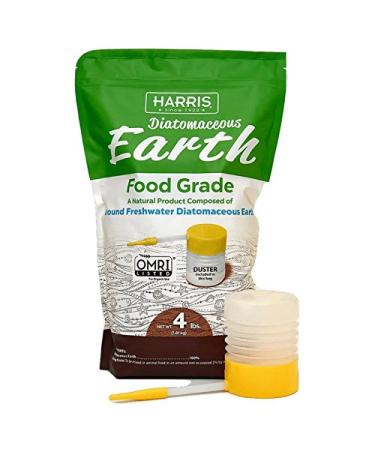 HARRIS Diatomaceous Earth Food Grade, 4lb with Powder Duster Included in The Bag