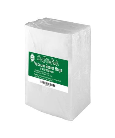 O2frepak 200 Quart Size 8" x 12" Vacuum Sealer Bags with BPA Free and Heavy Duty, Vacuum Seal Food Sealer Bags,Great for Food Storage Vaccume Sealer PreCut Bag 8" x 12" Quart Size(200count)