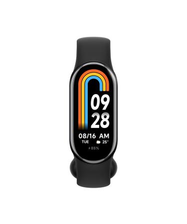 Xiaomi Mi Smart Band 8 Fitness tracker & activity tracker (AMOLED display SPO2 tracking sleep monitoring heart rate measurement notifications pedometers 5Atm waterproof mi fit app) Volume 8 Graphite Black