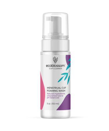 Ecoblossom Menstrual Cup Cleaner - Unscented Foaming Sterilizer Wash for Silicone Period discs - Wipes Clean, Organic Ingredients, Natural, pH-Balanced - 5oz - Buy Online on GoSupps.com
