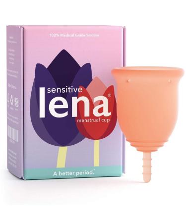Lena Cup Reusable Menstrual Cup | Large Coral | Experienced and Advanced Cup Users | Tampon Pad and Period Disc Alternative | Feminine Care Hygiene Products Large Sensitive Coral
