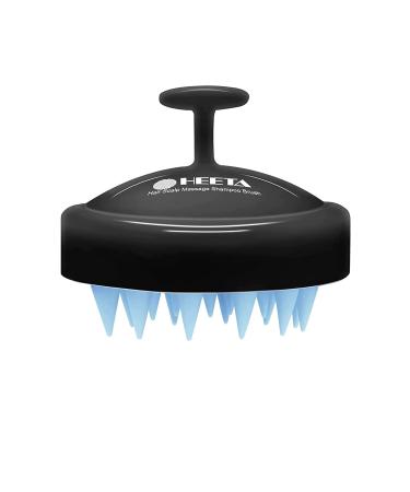 Heeta scalp massage brush for wet and dry hair Gently head massage brush shampoo hair brush with soft silicone head for peeling and head massage black & blue 02-dark blue