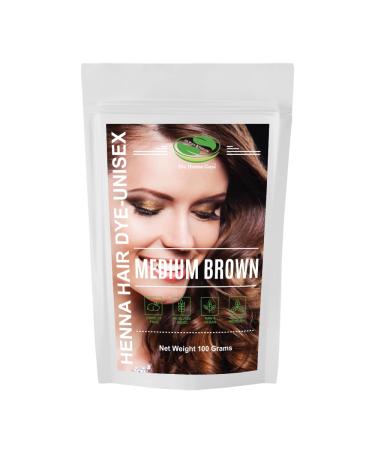 MEDIUM BROWN Henna Hair & Beard Color/Dye - 1 Pack - The Henna Guys  3.52 Ounce (Pack of 1) Medium Brown