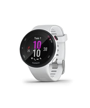 Garmin Forerunner 45S-GPS running clock in a slim design with extensive running functions training plans heart rate measurement on the wrist for slim wrists smartphone notifications white white small single