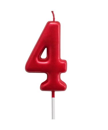 Red Birthday Candles 4 Candle 4th Four Years Cake Bady Roman Numberal Cool Number Candle No 40 41 42 43 44 45 46 47 48 49 Number 4