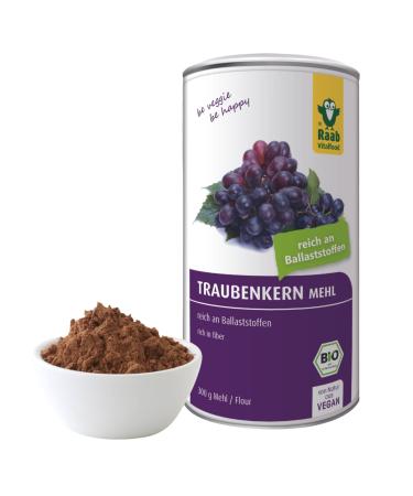 Raab vitalfood organic grape seed bike 300 g OPC rich in fiber vegan gluten -free laboratory test in Germany grape flour 300 g can