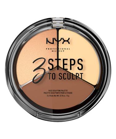 NYX PROFESSIONAL MAKEUP 3 Steps to Sculpt, Face Sculpting Contour Palette - Light