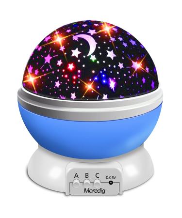 Moredig Baby Star Projector Night Light Kids Rotating Baby Night Light Projector for Kids with 8 Lighting Modes Kids Night Light for Bedroom Christmas Gifts for Baby Boy Gifts - Blue one size Blue