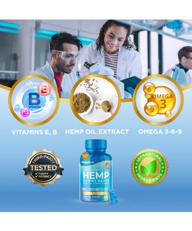 WELLUTION Hemp Gummies 985,000 High Potency - Fruity Gummy Bear with Hemp Oil | Natural Hemp Candy Supplements for Nutritional Value & Great Taste - Buy Online on GoSupps.com