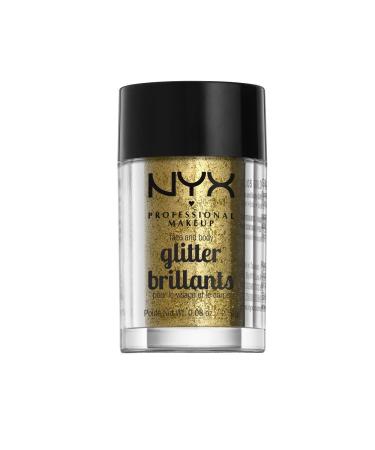 NYX PROFESSIONAL MAKEUP Face & Body Glitter, Gold Gold Glitter