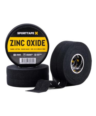 6 Rolls SPORTTAPE Finger Tape Zinc Oxide Tape - Black - 1.25cm x 10m for Jiu Jitsu Bouldering Rock Climbing BJJ Crossfit Rowing Climbing & Golf (3 x Packs of 2 Rolls) Black 1.25cm x 10m - 6 Rolls