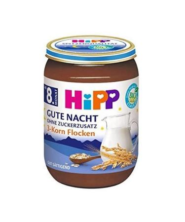 HiPP milk porridge in a glass Good Night no added sugar 3-grain flakes 6 x 190g H 5537 3-grain flakes 190g 190 g (pack of 6) Single