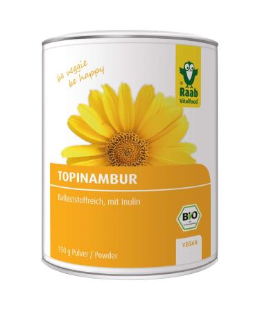 Raab Vitalfood Bio Topinambur powder vegan high-fiber with inulin without additives laboratory testing sun root 1 Pack (150 g)