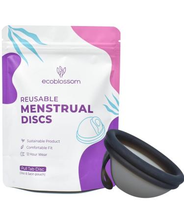Ecoblossom Reusable Menstrual Disc - Menstrual Cup - Soft Period Disc for Women Designed with Flexible Medical-Grade Silicone Period Cup (Black) Regular (Black) - Buy Online on GoSupps.com
