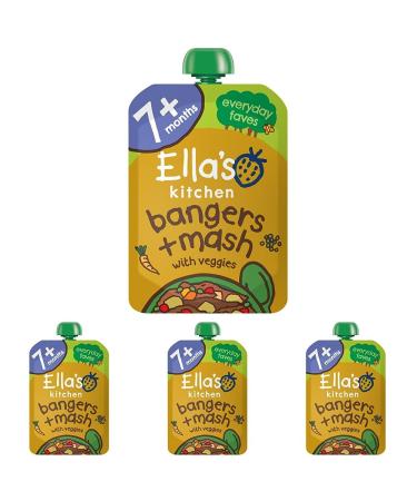 Ella's Kitchen Organic Bangers and Mash with Veggies 130 g (Pack of 4)