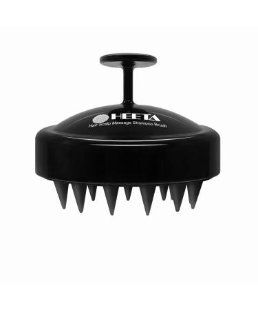 Heeta scalp massage brush for wet and dry hair Gently head massage brush shampoo hair brush with soft silicone head for peeling and head massage black 04-black