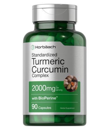 Turmeric Curcumin with Black Pepper  2000 mg 90 Capsules  Non-GMO Gluten Free Supplement  by Horbaach - Buy Online on GoSupps.com