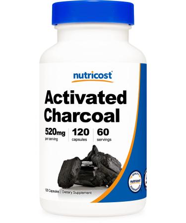 Nutricost Activated Charcoal 120 Capsules - Premium Activated Charcoal Powder, Non-GMO & Gluten Free (1 Bottle) 120 Count (Pack of 1) - Buy Online on GoSupps.com
