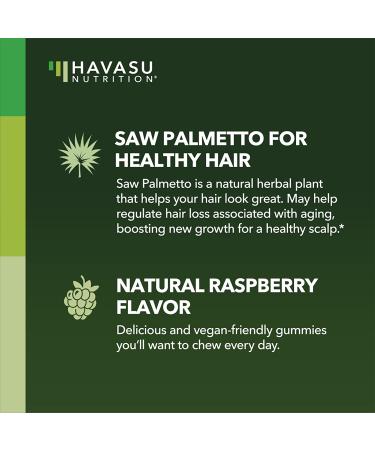 Saw Palmetto Gummies for Hair Growth - Block DHT, Reverse Balding & Thinning - Vegan Supplement for Men and Women - Buy Online on GoSupps.com