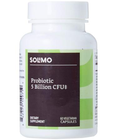 Amazon Brand - Solimo Probiotic 5 Billion CFU, 8 Probiotic strains with 60 mg Prebiotic Blend, 60 Vegetarian Capsules, 2 Month Supply, Supports Healthy Digestion - Buy Online on GoSupps.com