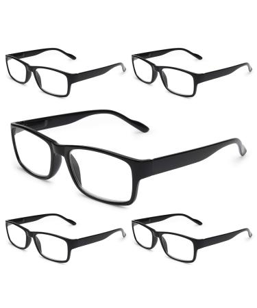 Gaoye 5-Pack Reading Glasses Blue Light Blocking Spring Hinge Readers for Women Men Anti Glare Filter Lightweight Eyeglasses Black 2.5 x