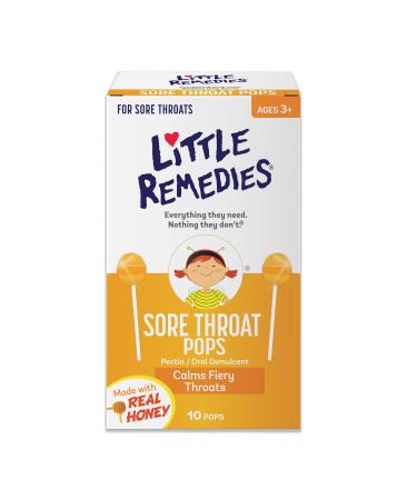 Little Remedies Sore Throat Pops, Made With Real Honey, 10 Count 10 Count (Pack of 1) Sore Throat Pops - Buy Online on GoSupps.com