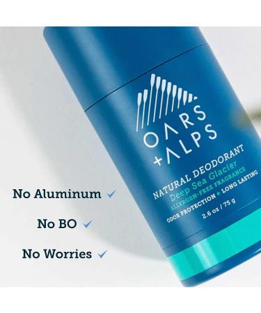 Oars + Alps Aluminum-Free Deodorant for Men and Women - Dermatologist Tested, Sensitive Skin Formula - Travel Size Deep Sea Glacier 2.6 Oz - 1 Pack - Buy Online on GoSupps.com