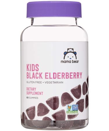 Amazon Brand - Mama Bear, Vegetarian Kids Black Elderberry Gummies 300 mg with Vitamins C, D, E and Zinc - Immune System Support - 60 Gummies (1 to 2 Month Supply), Non-GMO, Gluten Free - Buy Online on GoSupps.com