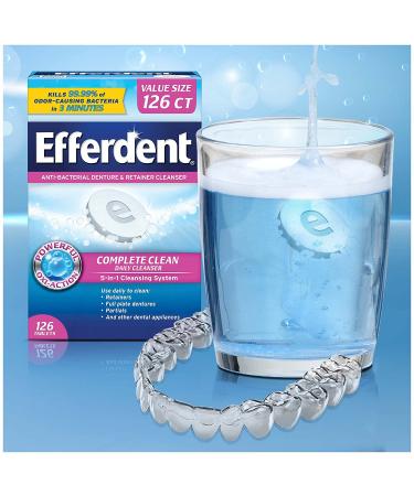 Efferdent Denture Cleanser Tablets - Complete Clean, 126 Tablets for Freshness & Care - Buy Online on GoSupps.com