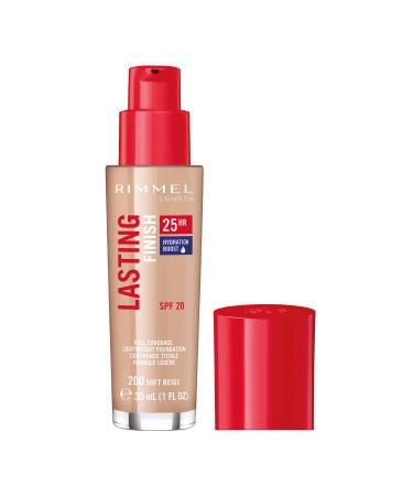 Rimmel Lasting Finish 25 Hour Foundation with Comfort Serum  SPF 20  200 Soft Beige 30ml