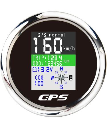 85mm digital speed knife GPS speedometer speed measuring device Kilometer meter waterproof IP67 speedometer measuring device for auto boot yacht 12v/24v black