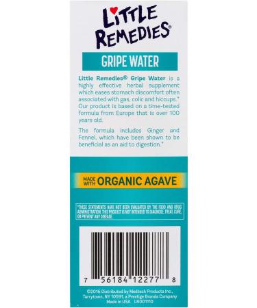 Little Remedies Gripe Water for Newborns - Alcohol-Free, Gluten-Free, 4 Fl Oz - Buy Online on GoSupps.com