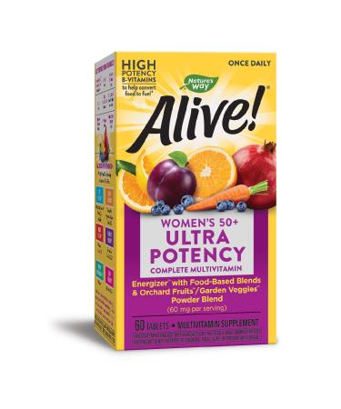 Nature’s Way Alive! Women’s 50+ Ultra Potency Complete Multivitamin, High Potency Formula, Supports Whole Body Wellness & Healthy Aging*, 60 Tablets Women's 50+ 60 Count (Pack of 1) - Buy Online on GoSupps.com
