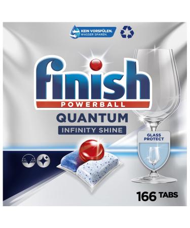 Finish Quantum Infinity Shine dishwasher tabs - dishwasher flush for deep cleaning fatty soldering and shine - gigapack with 2x83 tabs unfounded 166 pieces (1 Pack)