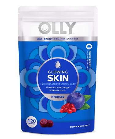 OLLY Glowing Skin Collagen Gummy  Hydrated  Youthful Skin  Hyaluronic Acid  Sea Buckthorn  Chewable Supplement  Berry  60 Day Supply - 120 Count Pouch 60.0 Servings (Pack of 1) - Buy Online on GoSupps.com
