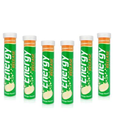 120 Vitamin Energy Boost Effervescent Tablets ORANGE Flavour *6 Packs of 20*