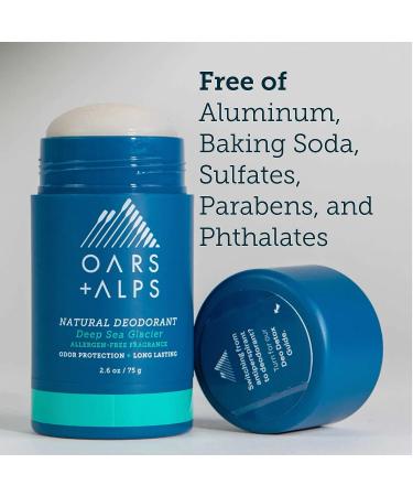 Oars + Alps Aluminum-Free Deodorant for Men and Women - Dermatologist Tested, Sensitive Skin Formula - Travel Size Deep Sea Glacier 2.6 Oz - 1 Pack - Buy Online on GoSupps.com