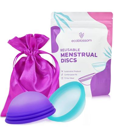Ecoblossom Reusable Menstrual Disc - Set of 2 Menstrual Cup - Soft Period Disc for Women Designed with Flexible, Medical-Grade Silicone Period Cup (1 Small + 1 Large) 2 Piece Assortment - Buy Online on GoSupps.com