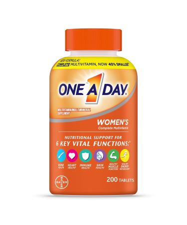 ONE A DAY Womens Complete Daily Multivitamin with Vitamin A, B , C, D, and E, Calcium and Magnesium, Immune Health Support, 200 Count New - Buy Online on GoSupps.com