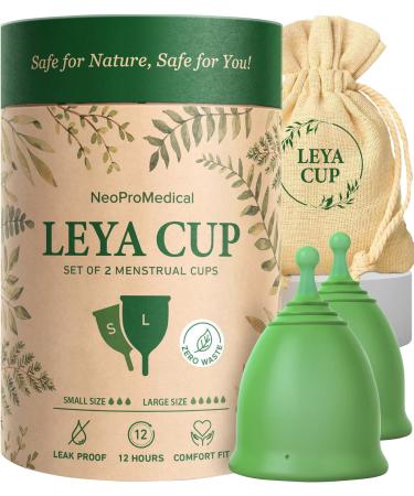 Menstrual Cups Set of 2 Medical Grade Silicone Reusable Period Cup Disposable Easy to Insert & Remove Tampon & Pad Alternative Light to Heavy Flow Latex and BPA Free Menstrual Cup - Buy Online on GoSupps.com