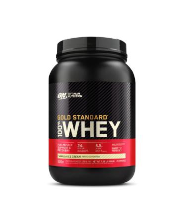 Optimum Nutrition Gold Standard 100% Whey Protein Powder, Vanilla Ice Cream, 2 Pound (Packaging May Vary) Vanilla Ice Cream 2 Pound (Pack of 1)
