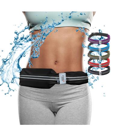 WATER-RESISTANT Running belt FOR MEN, Running fanny pack WOMEN, Running phone holder FITS MOST CELL PHONE, Running waist packs, REFLECTIVE Phone holder for running, Running bag, Money belt Black