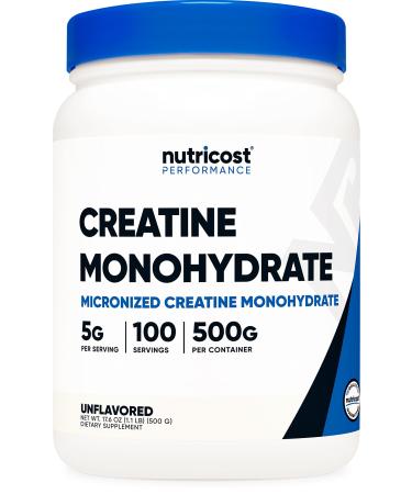 Nutricost Creatine Monohydrate Micronized Powder 500G 5000mg Per Serv - Pure Micronized Creatine Monohydrate