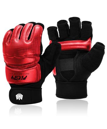 Fitst4 Sports MMA gloves boxing gloves padded training gloves box bag sandbag kickboxing martial arts taekwondo sparring with wrist protection for men red M
