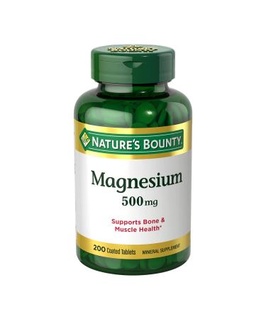 Nature's Bounty Magnesium 500 mg 200 Coated Tablets - Buy Online on GoSupps.com
