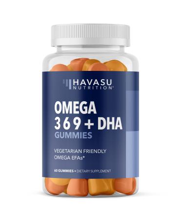 Omega 3-6-9 Gummies + DHA Vegetarian Friendly | Supports Brain, Joint, Heart, Eye, and Immune System Function | Plant-Based & Delicious (Adult) - Buy Online on GoSupps.com