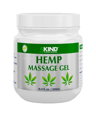 5kind Hemp Active Gel 500ml - High Strength Hemp Oil Formula - Natural Hemp Massage Gel for Back Muscles Feet Knees Neck & Shoulders - Hemp Gel Muscle Rub Rich in Natural Extracts 500 ml (Pack of 1)